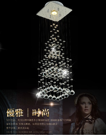 new promotion s square light design home chandelier dia200*h740mm contemporary crystal lamp