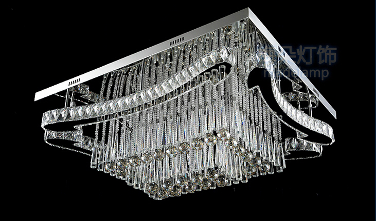 new rectangle led crystal chandeliers modern lighting stainless steel crystal lamp home light