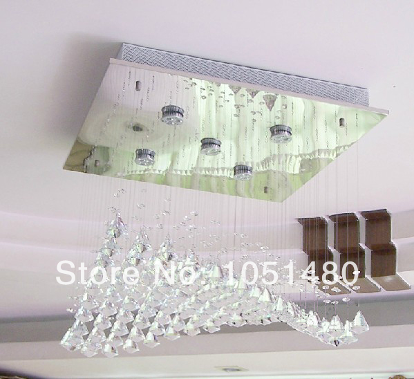new special design flush mount crystal chandelier light , modern restaurant lamp l600*w600*h400mm