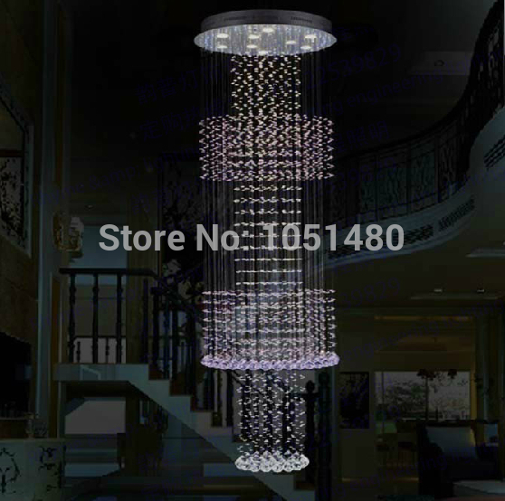new special price k9 crystal chandelier lightingmodern led lamp dia80*h280cm stairwell chandelier