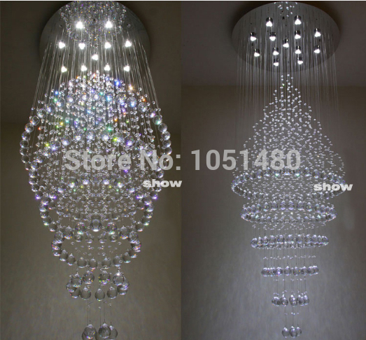 promotion s modern string long crystal chandelier led luminaire staircase chandelier