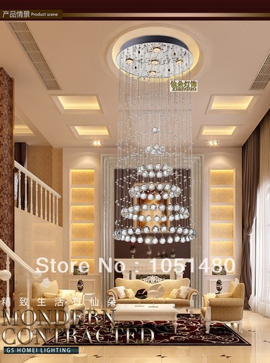 s guaranteed pyramid modern pendant crystal chandelier dia500*h1500mm living room light