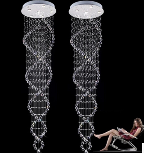 s flush mount contemporary spiral crystal chandelier dia60*h250cm staircase lighting fixtures