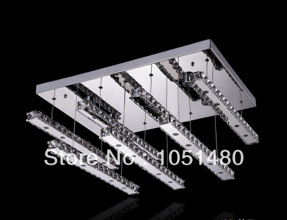 s flush mount rectangular led crystal lamp , modern lustre foyer lights