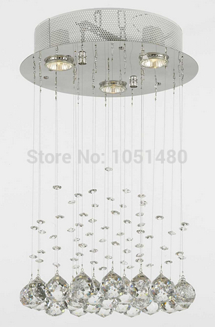s flushmount round crystal lamp bedroom chandelier led light dia300*h500mm