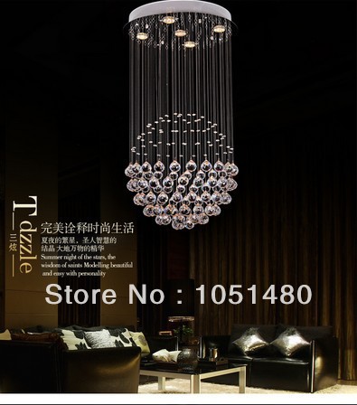 s new modern lustre led light crystal chanelier dia500*h800mm foyer chandeliers