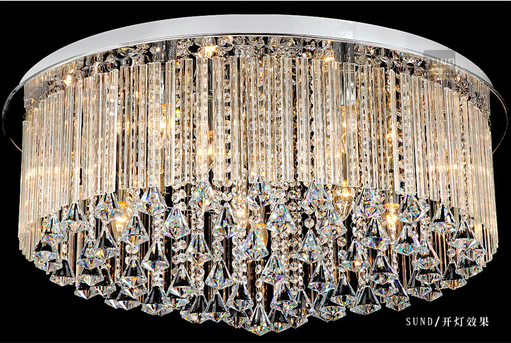 s round crystal ceiling light modern lustres de cristal lamp dia600*h350mm , contemporary home light