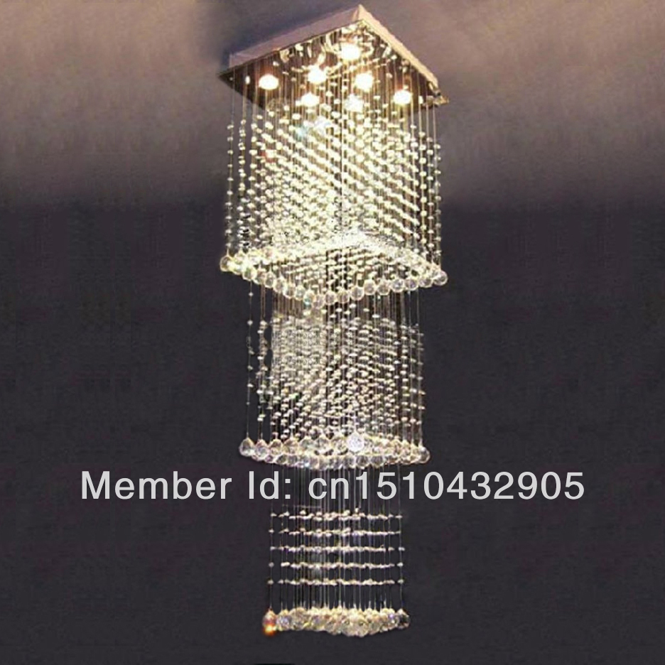 special offer guaranteed retangular big crystal chandelier l600*w600*h2000mm, crystal home light