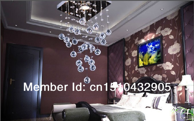 super s modern crystal ceiling light l250*w250*h500mm bedroom lamp