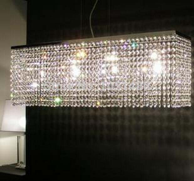 top s rectangle l700*w200*h850mm dinning room crystal pendant lights modern lamp