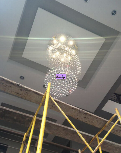 110/220v d80cm h180cm modern crystal chandelier pendant - Click Image to Close
