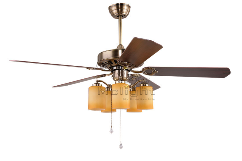 110v 220v 240v ceiling fan with light kits for industrial coffee house bar living room white lamp 52 inch 5 wooden blade fixture - Click Image to Close