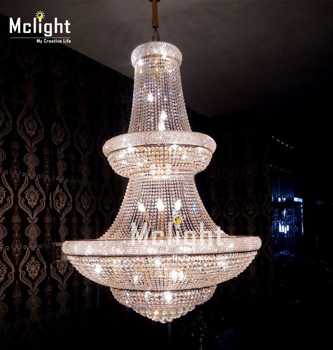 120cm luxury big europe large gold luster crystal chandelier light fixture classic light fitment for el lounge decoratiion - Click Image to Close