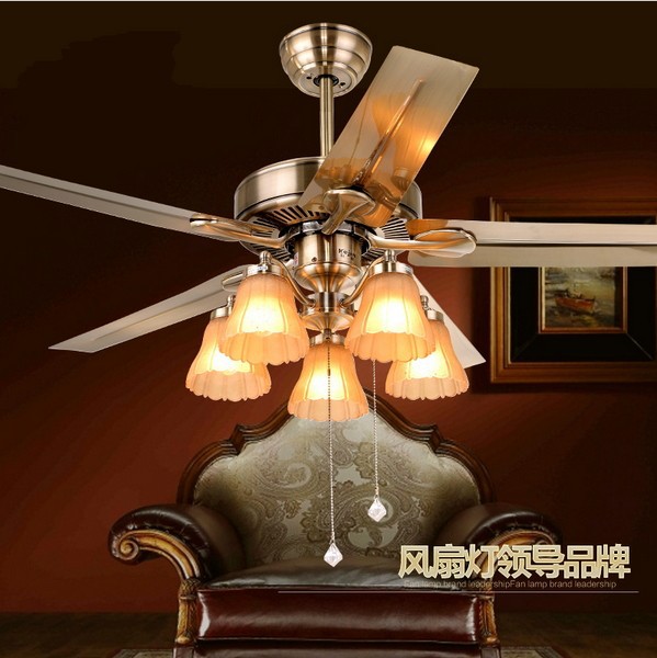 2015 loft style american country industrial 5 electric fan ceiling fan with light for bar el foyer lamp e27 110-240v