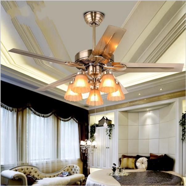 2015 loft style american country industrial 5 electric fan ceiling fan with light for bar el foyer lamp e27 110-240v