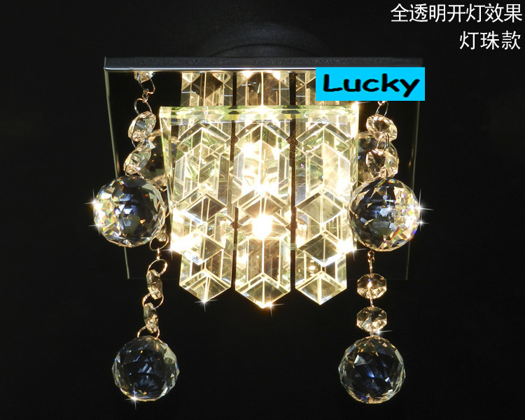 3w led ceiling lamps square crystal lamp 110-220v dia14cm