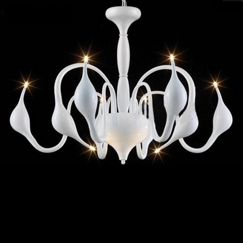 9 lights fashion swan chandelier modern lamp/light/lighting fixture whole /retail red/white/black/silver/gold