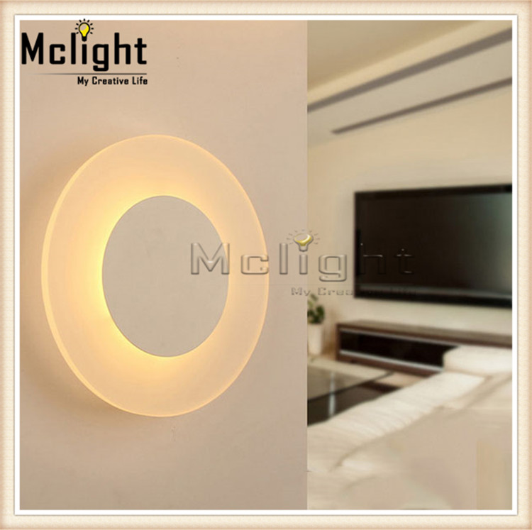 acrylic ring 9w led wall lamps indoor bedroom sconce wall mounted beside reading bathroom vanity lighting fixture kitchen lamp - Click Image to Close