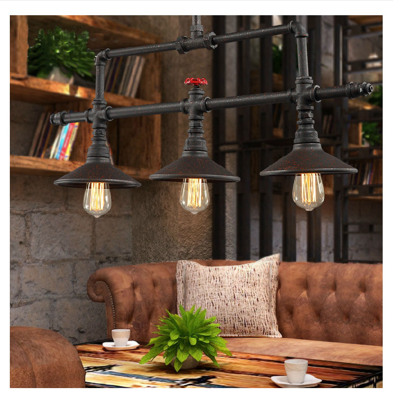 american retro pulley wrought iron loft vintage pendant light industrial lamps e27 edison pendant lamp home light fixtures