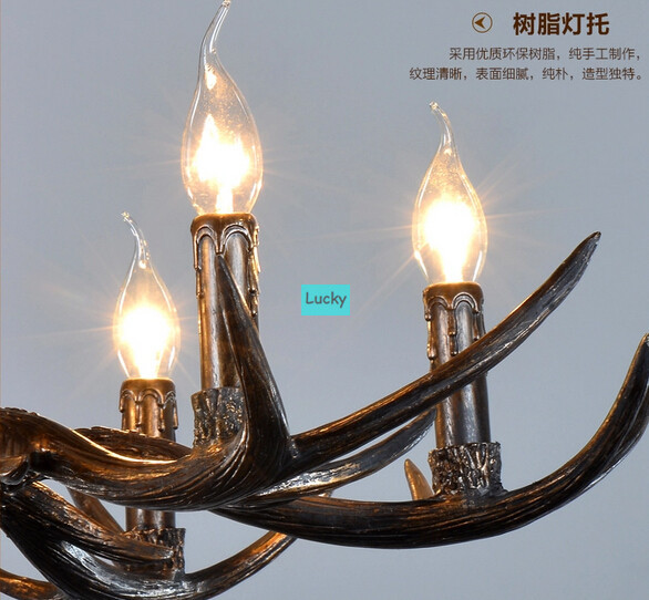 artistic black antler featured chandelier with 6 lights dedicated antler chandeliers+ 110-220v