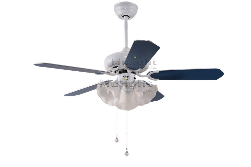 blue ceiling fans with light kits for children room coffee house living room lamp 42 inch 5 stainless steel blade fixture