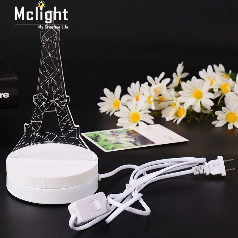 christmas decoration 3d eiffel tower table lamp bedside led night light for baby desk romantic atmosphere lamp for girlfriend