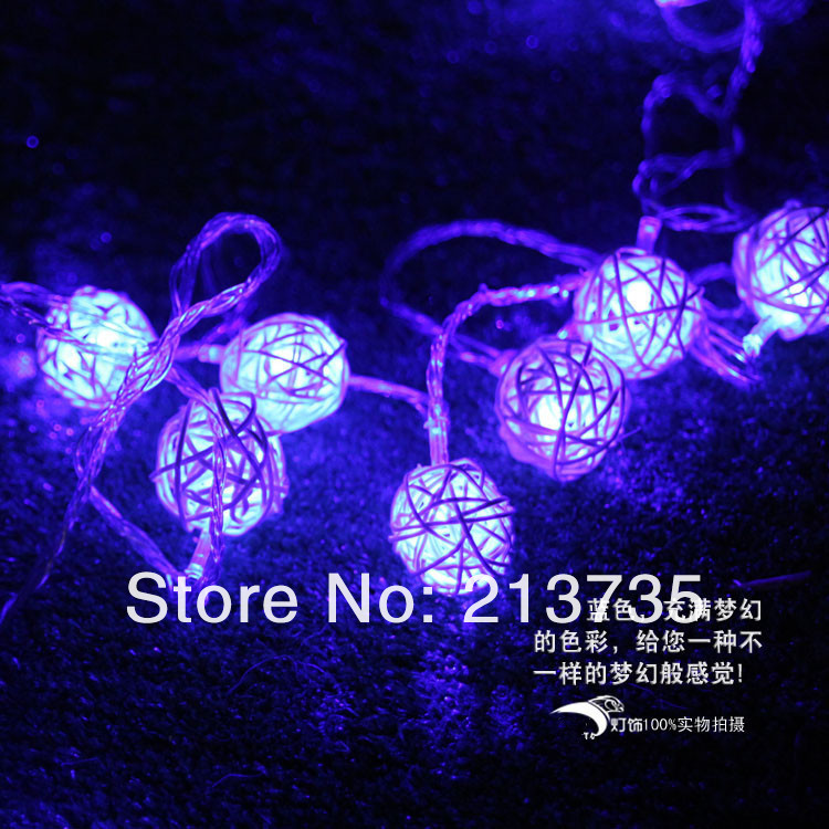 colorful ,2.5m/set , universal handmade rattan ball(20pcs) led string light wedding xmas el home decor use aa battery