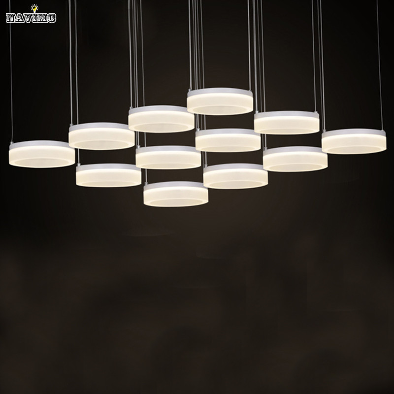 contemporary acrylic led pendant light circle ring led light stainless steel sitting room bedroom study restaurant project