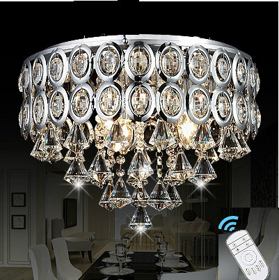 crystal chandelier modern home fitment lighting fixtures led flush mount remote control chandeliers wireless lamps for kitchen
