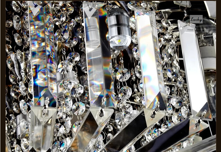 d68*h27cm lustre cristal led 220v lustres de cristais with remote controller