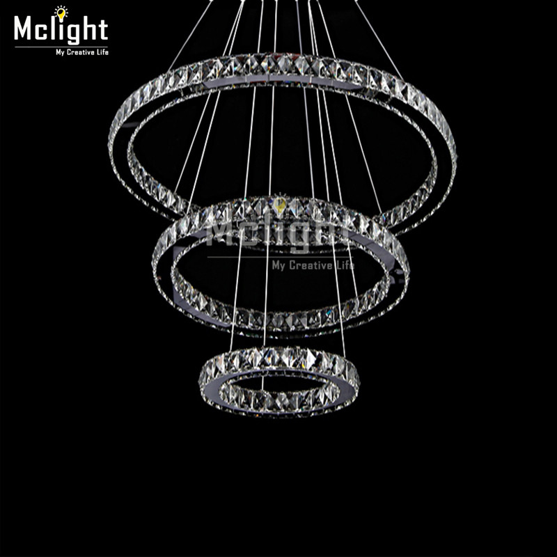 diamond ring led crystal chandelier light modern pendant lamp circles guarantee different size position