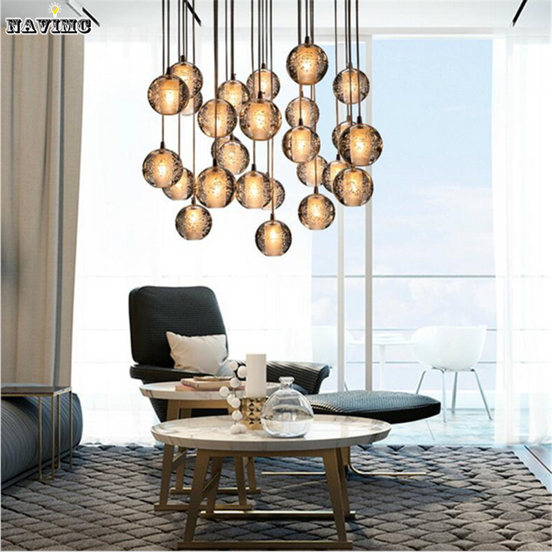 dining room modern crystal chandelier lighting fixtures magic ball with 36 led bulbs cristal de lustre restaurant el lamps