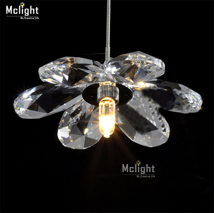 diy mini modern flower crystal pendant lights hanging lamp crystal lighting fixture droplights for dining bedroom