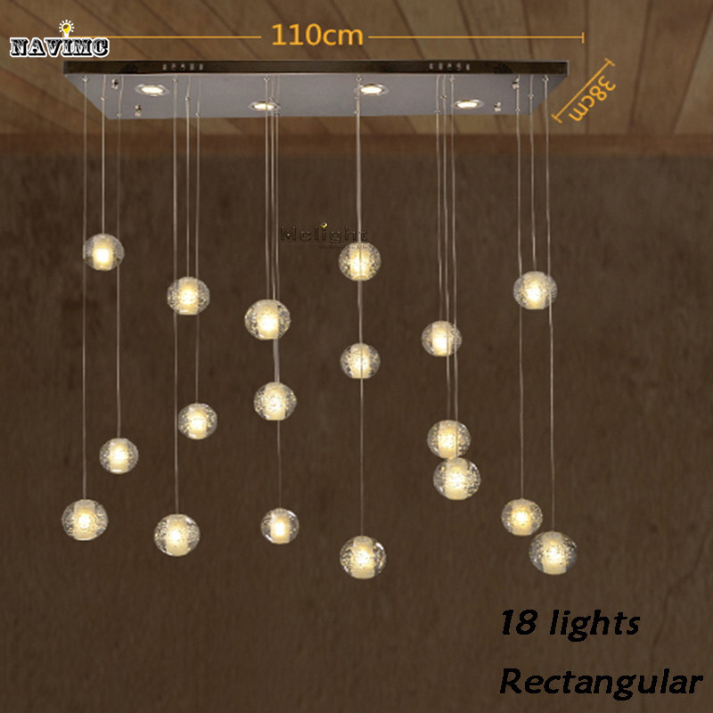 diy modern led crystal pendant lights fixtures magic crystal ball lustre loft stairwell crystal lighting meteor shower lamp
