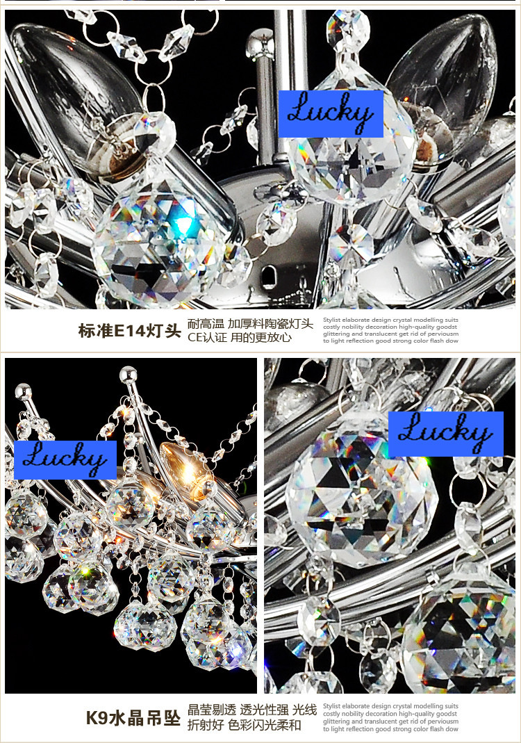 european crystal chandeliers bedroom living room light modern e14 retail and whole dia 500mm