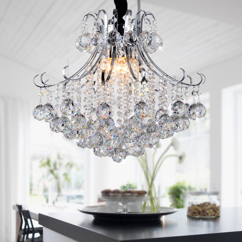 fashion pendant light transparent k9 crystal lamps lustre for dining room, quality guarantee