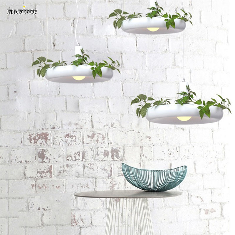 hanging gardens of babylon plants lamp pots potted nordic tom creative white chandelier lighting without plants and flowers