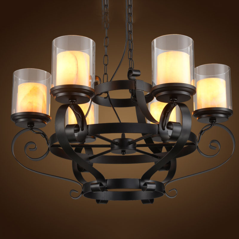 industrial vintage loft wrought iron candle pendant light for dining room restaurant lounge light fixture large pendant lamp