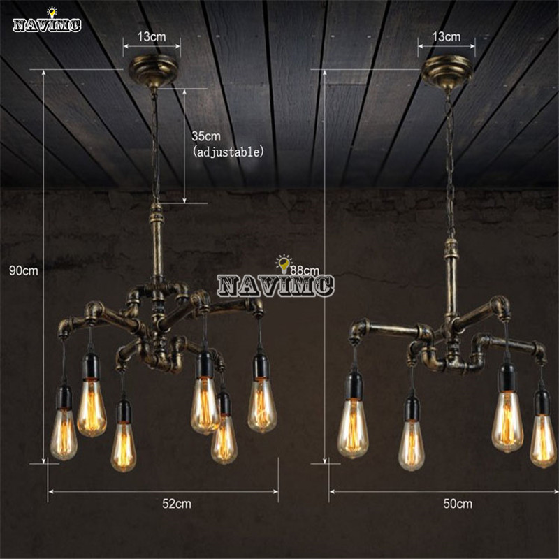 loft industrial pendant light vintage style personality restaurant bar coffee wrough iron lamp with 6/8 heads