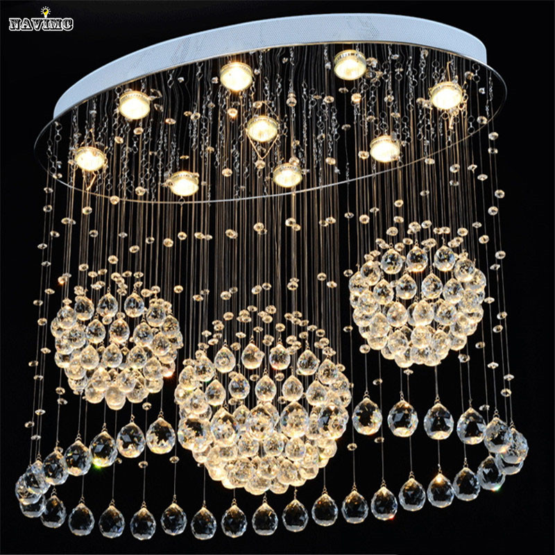 luxury led flower ball crystal chandelier light fixture for foyer dining room el hall hanging lamp