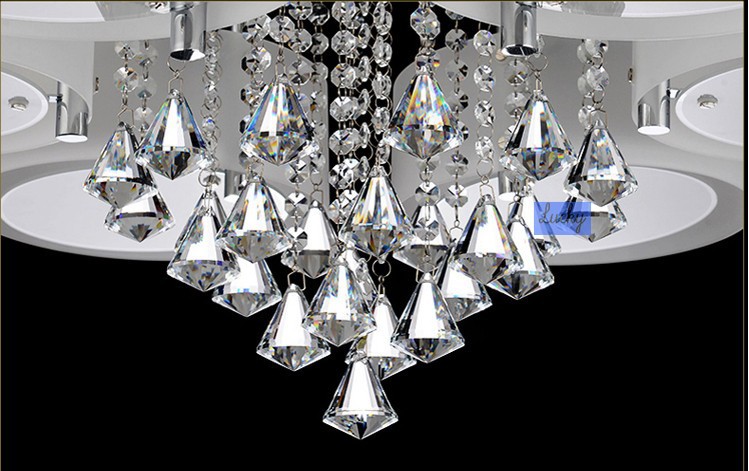 modern brief crystal led ceiling light acrylic ,3,5,6,7 light for choice crystal ceiling light with remote control