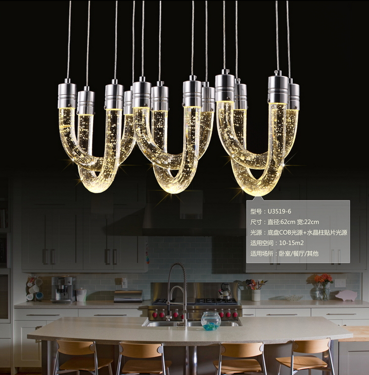 modern brief led restaurant lights bubble lustre crystal pendant light bar work table pendant lamp for dinning room