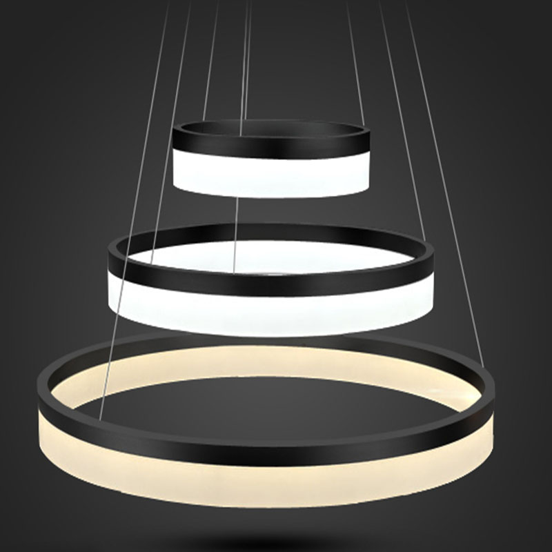 modern chandelier acrylic lamps 3 ring led chandelier fashion designer hanging lamp circle
