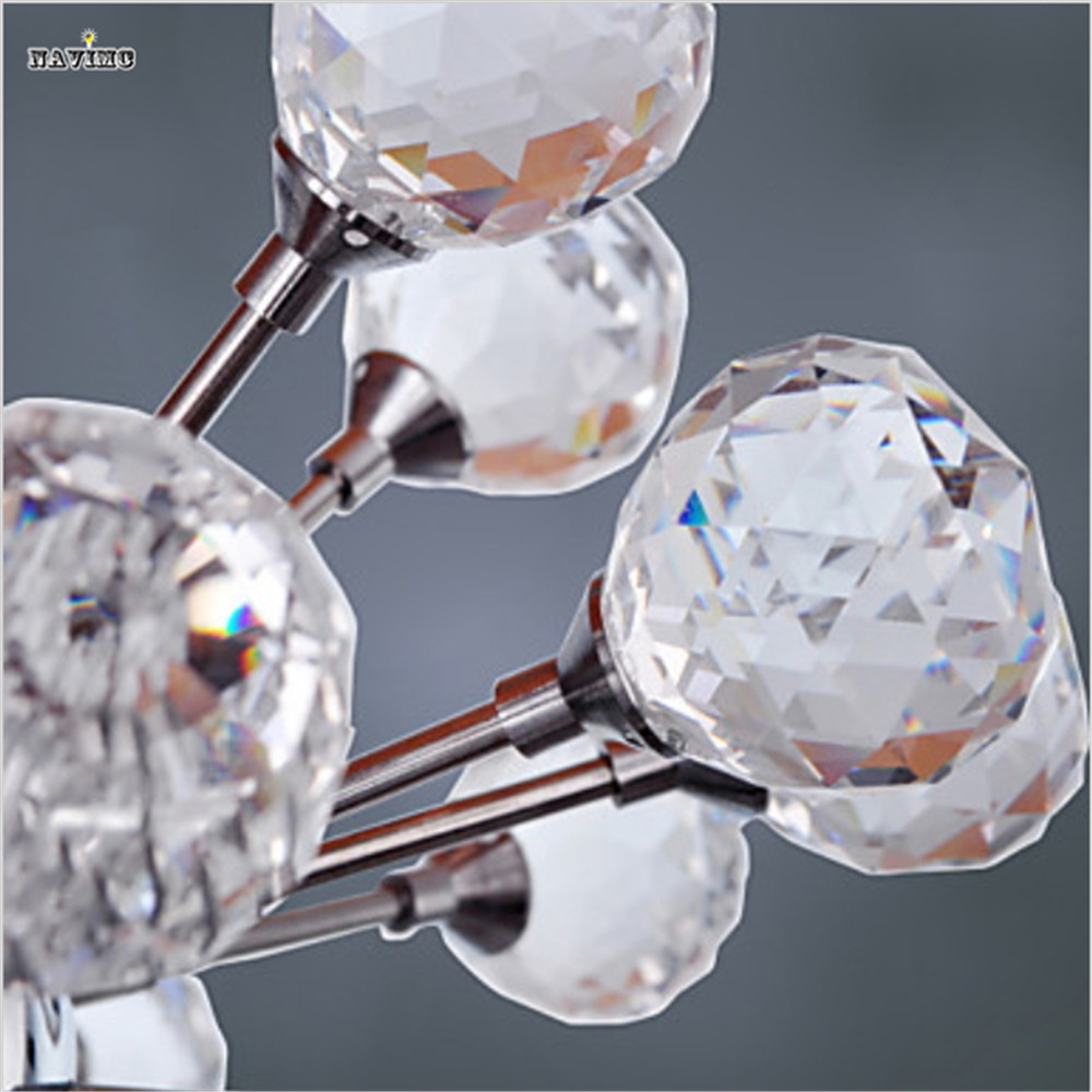 modern crystal pendant light led lamp with 6 lights grape artistic style , lustres e pendentes contemporary lustre de cristal