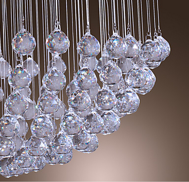 modern crystal pendant light with 7 lights and crystal beaded globe decor (gu10 base)