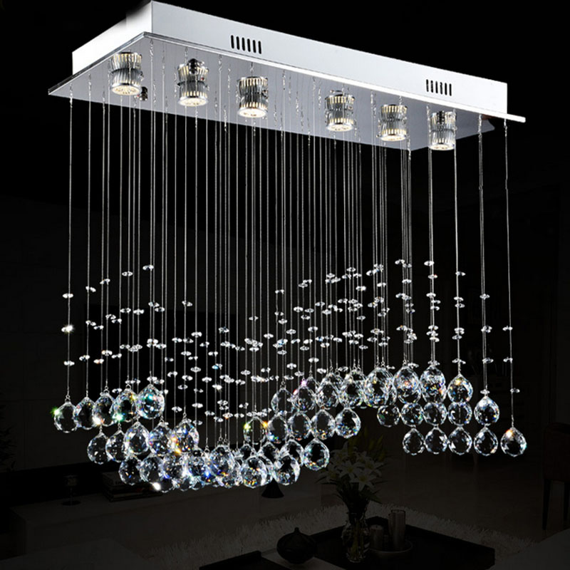 modern curtain wave k9 led large crystal chandelier ball s shade hanging fixture rain drop lamp lighting fitment