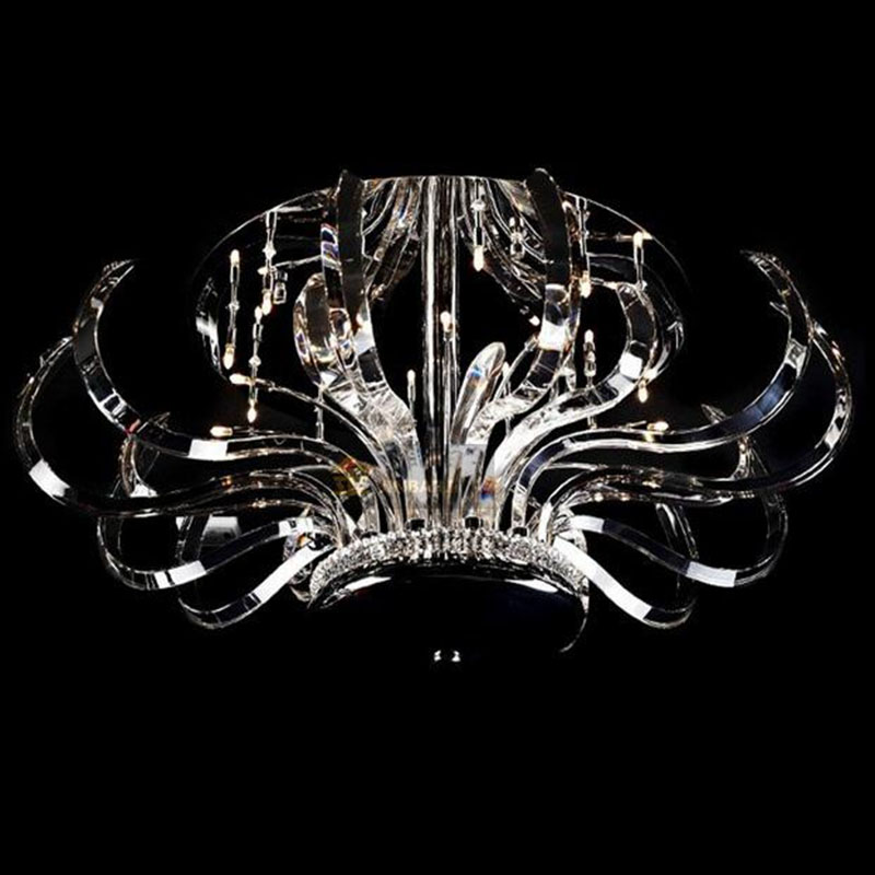 modern floral crystal chandelier lights crystal lusters lamp g4 crystal lighting flush mounted for ceiling