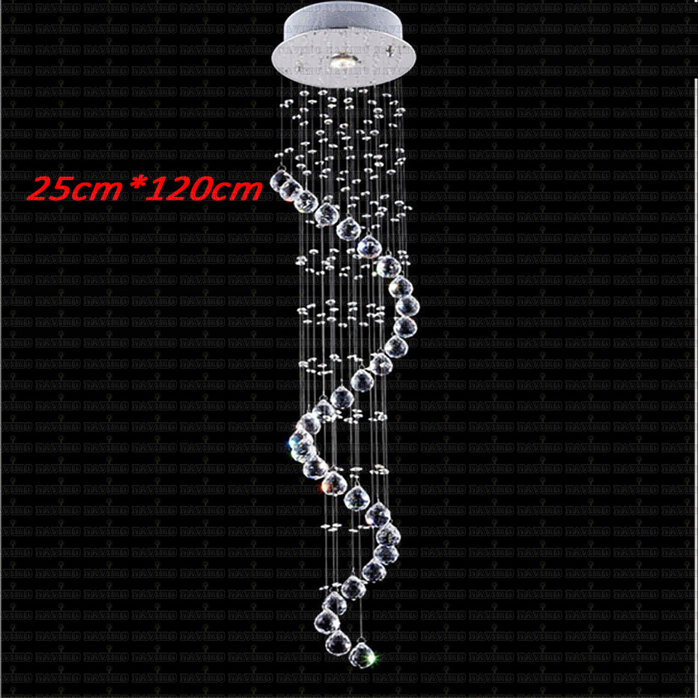 modern k9 large led spiral living room crystal chandeliers light fixtures for staircase stair lamp
