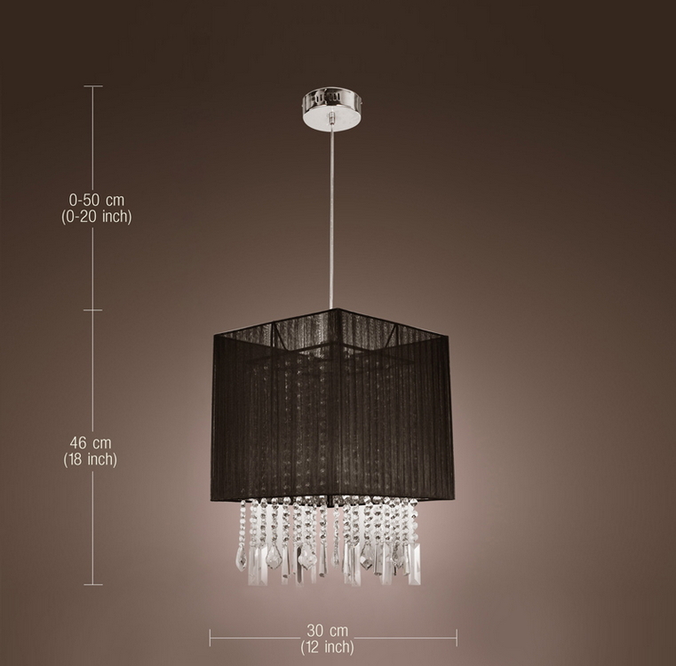 modern led crystal chandeliers 50w black knitting lampshade for dinning room restaurant bedroom study chandelier lighting