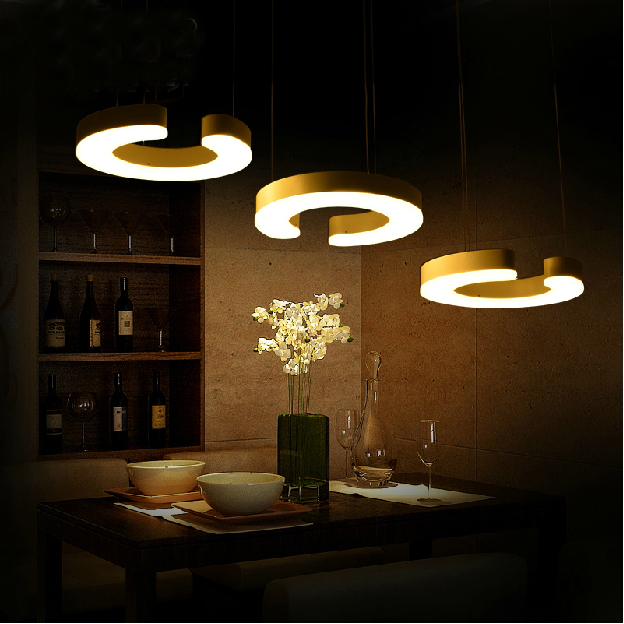 modern led lustre acryl ring pendant lights adjustable dining restaurant living room bedroom wire lighting fixture hanging lamp